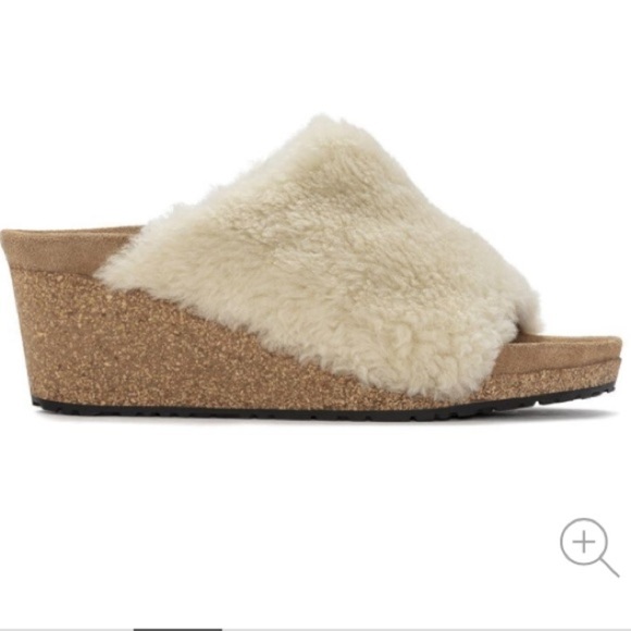Birkenstock NWT Papillio Made in Portugal Namica Teddy Wedge Sandal 37 US 6 Boho - Picture 1 of 16